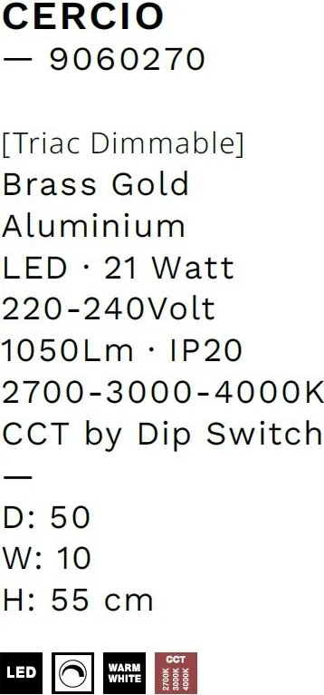 Aplica de perete LED stil circular CERCIO alama