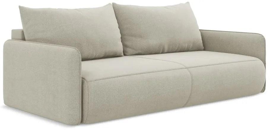 Canapea crem extensibilă/cu spațiu de depozitare 216 cm Nanea – Makamii