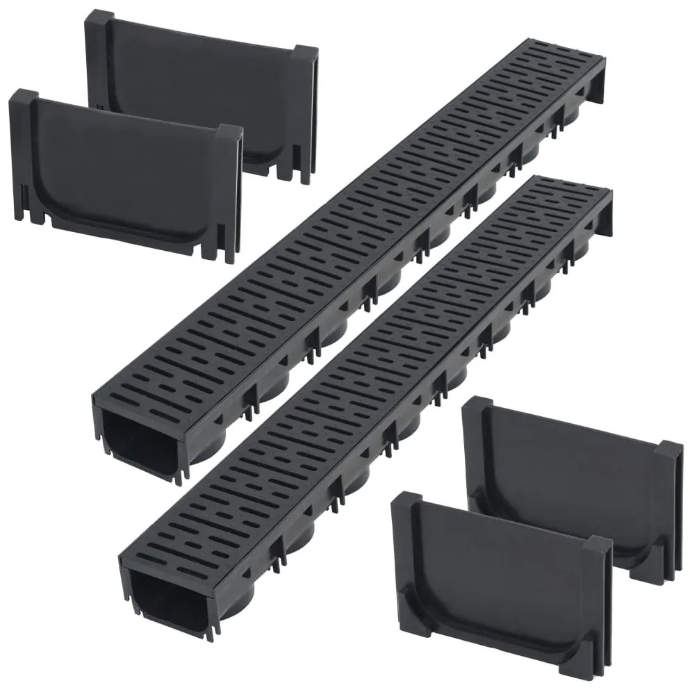 vidaXL Canale de drenaj, 2 m, plastic