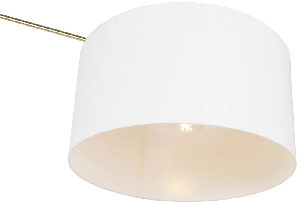 Lampa de podea moderna aurie cu abajur alb 50 cm reglabil - Editor