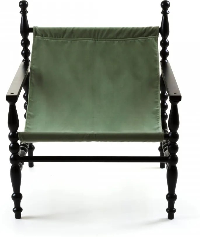 Scaun cu cadru din lemn negru Heritage Green Seletti