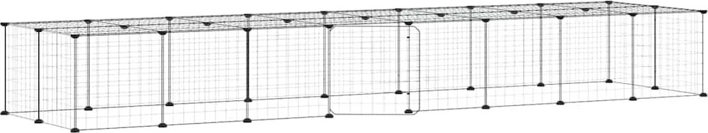 vidaXL Cușcă animale de companie cu ușă 36 panouri negru 35x35 cm oțel