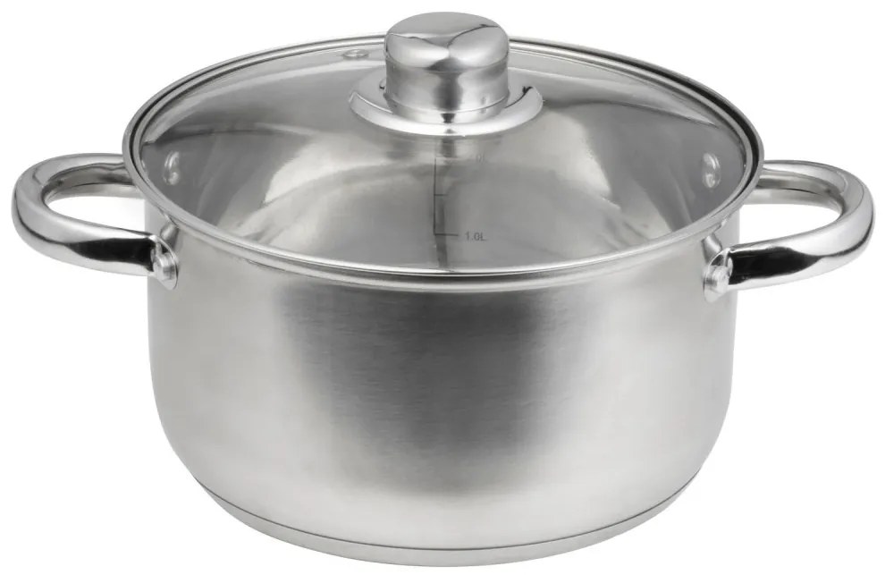 Oala inox cu capac 16cm, 1.6L, Santo