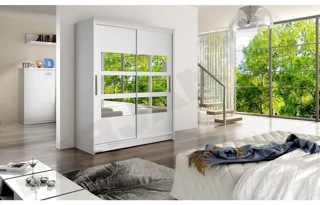 Dulap cu uși glisante Primrose VII (alb) (fără iluminare). Promo -17%. 1058468