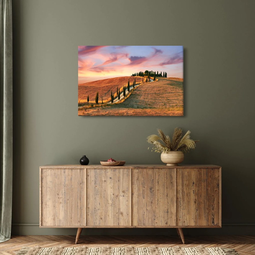 Tablou - Casa pe deal Toscana, Italia (90x60 cm)