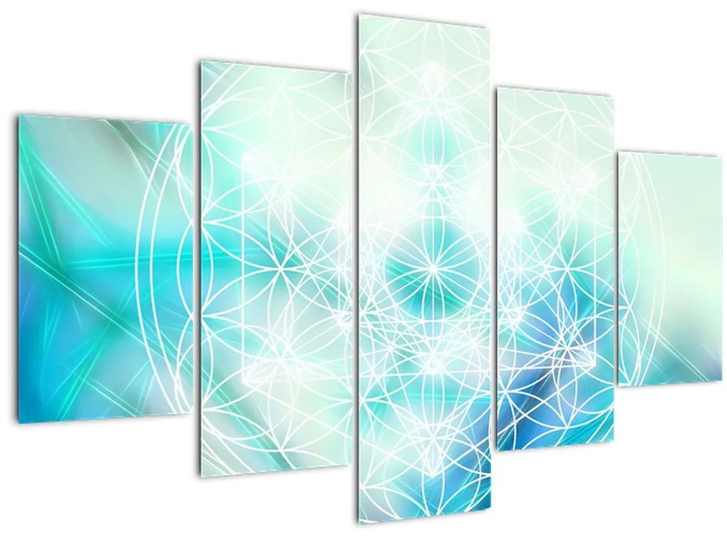 Tablou - Merkaba pe un fundal turcoaz (150x105 cm)
