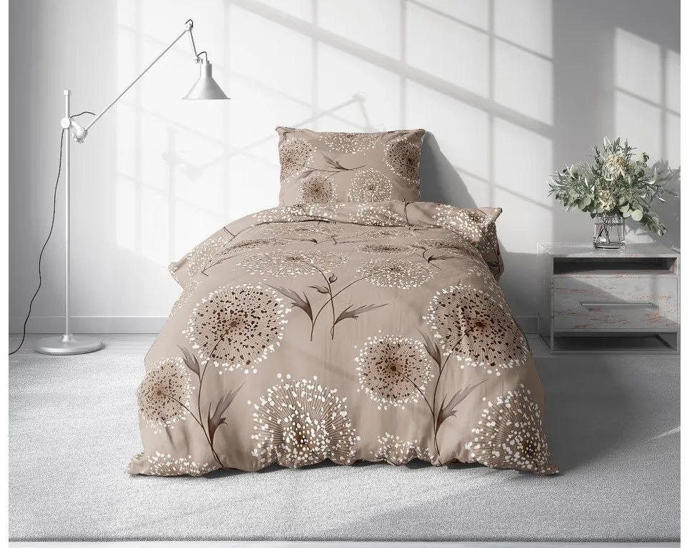 Lenjerie de pat creponata PAMPELINO BLEND maro deschis Dimensiune lenjerie de pat: 70 x 90 cm | 140 x 200 cm