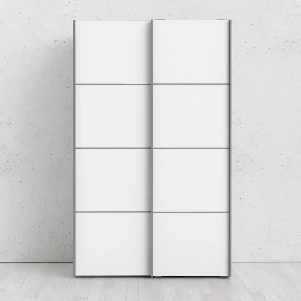 Șifonier cu uși glisante Tvilum Verona, 122x202 cm, alb