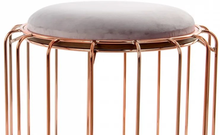 Taburet tapitat/masuta de cafea rotund/a Comfortable 50x50x45 cm gri deschis