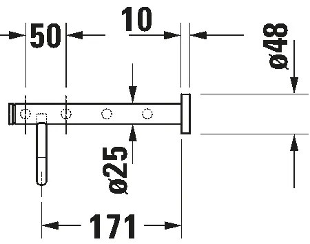 Duravit 99251000 - Cuier de perete pentru prosoape D-CODE 65 cm, crom lucios