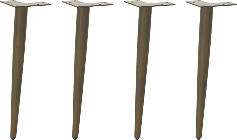 vidaXL Picioare pentru măsuță de cafea, formă conică, 4 buc., oțel natural, 42-43 cm
