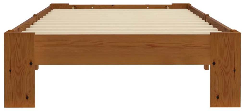 Cadru de pat, maro deschis, 100 x 200 cm, lemn masiv de pin Maro deschis, 100 x 200 cm