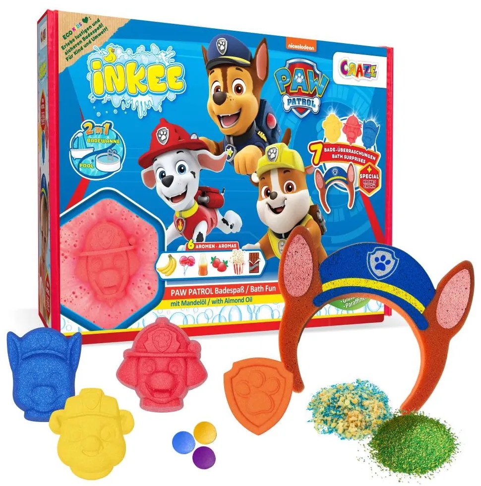 SET CADOU DE BAIE INKEE CU 7 SURPRIZE PAW PATROL - CRAZE (CRZ53799)