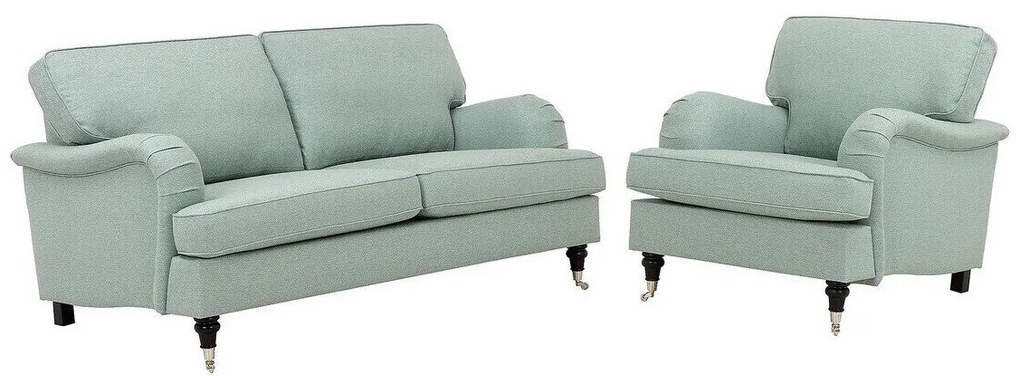 Set mobilier tapițat Bloomington A128Tapiterie, Picioare: Metal, Lemn, Role