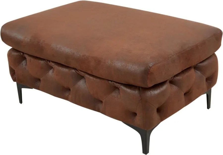 Taburete elegant stil Chesterfield, Microfibra, Maro Antic, MODERN BAROCK 90cm