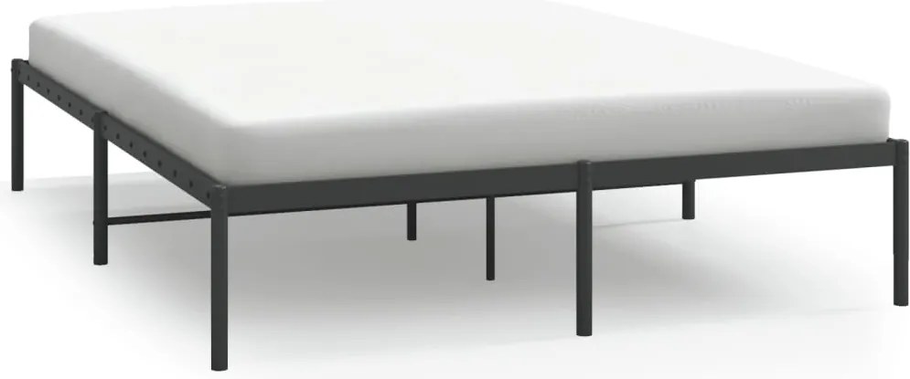 vidaXL Cadru pat metalic, negru, 150x200 cm