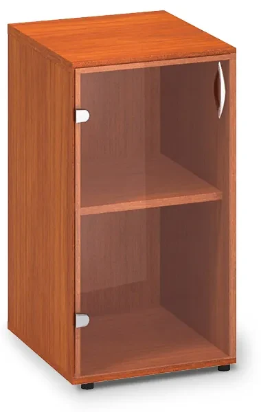 Dulap din sticlă îngustă joasă ProOffice 40 x 45,8 x 73,5 cm, stânga, cireș