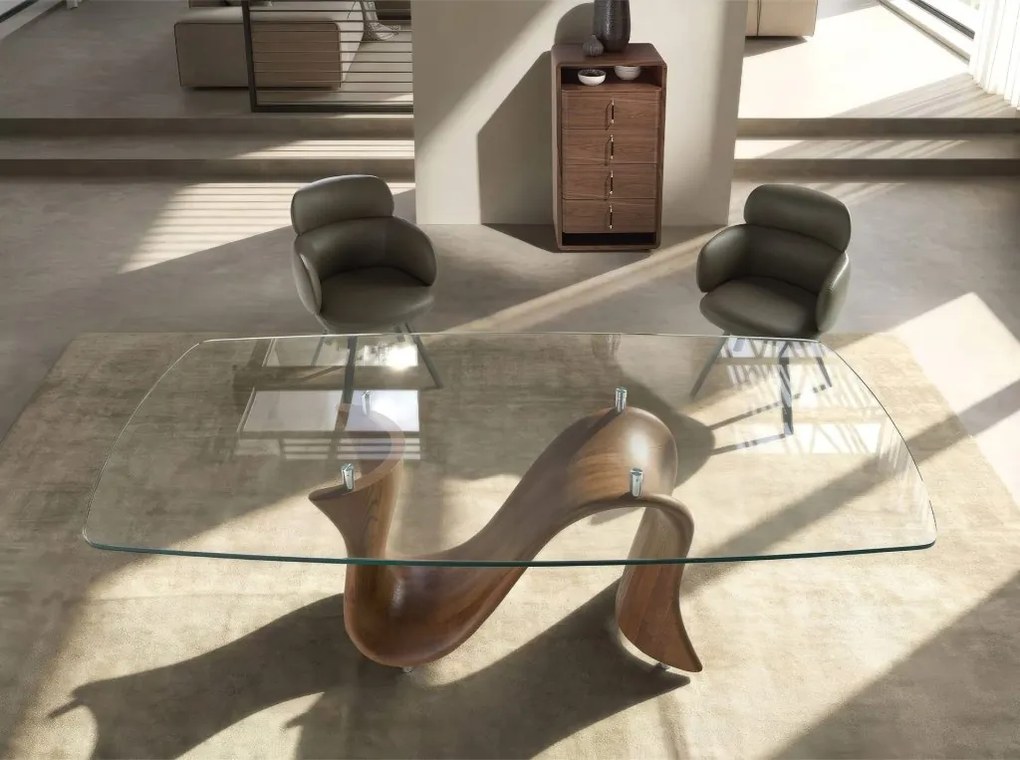 Comoda inalta design LUX cu sertare Walnut Veneer