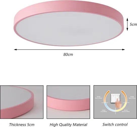 Brilagi - Plafonieră LED POOL LED/100W/230V 3000/4000/6000K 80 cm roz