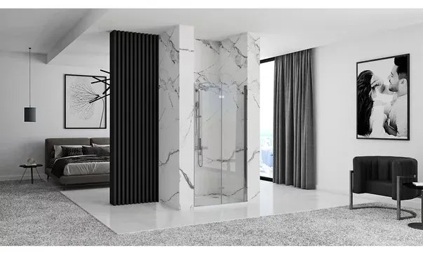 Usa de nisa pliabila Rea Molier 100 cm sticla 6 mm + profil magnetic crom