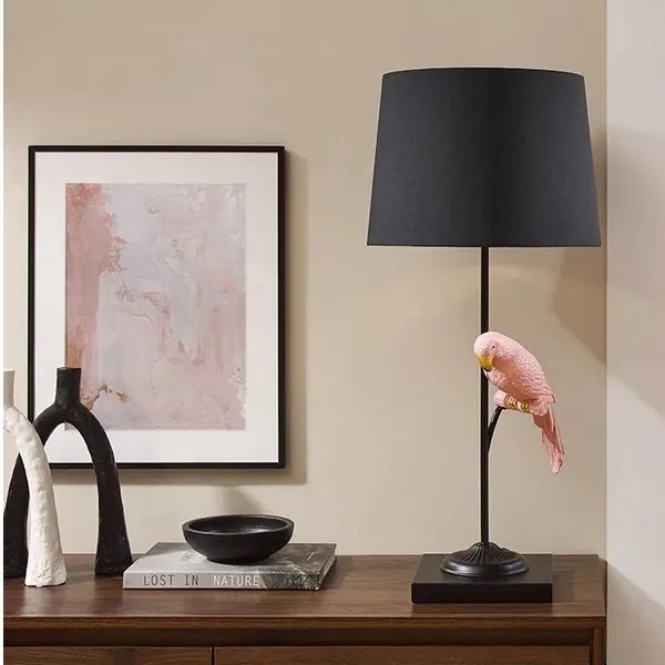 Veioza, Lampa de masa Wildlife Papagal 75cm, roz A-44815 VC
