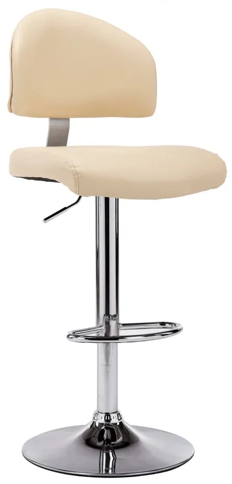 vidaXL Scaun de bar, crem, piele ecologică