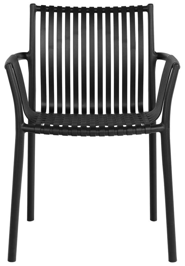 Scaune de grădină negre 2 buc. din plastic Tulsa – House Nordic