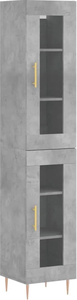 vidaXL Dulap înalt, gri beton, 34,5x34x180 cm, lemn prelucrat