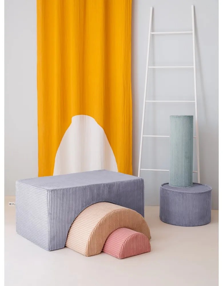 Set de joacă din spumă albastru din catifea reiată 75x49x37 cm Rainbow Montessori – Wigiwama