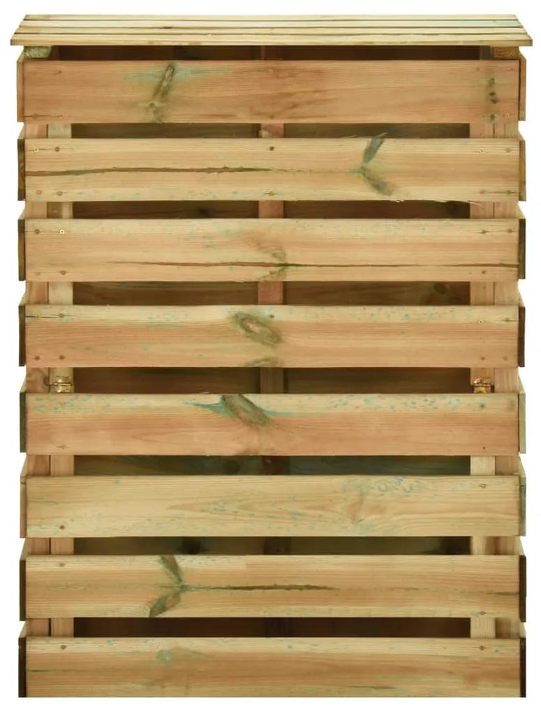 Compostor de gradina din sipci, 80x50x100 cm, lemn pin tratat 1