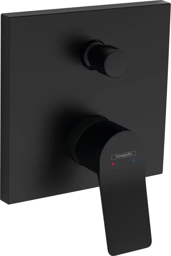Baterie cada - dus incastrata Hansgrohe Vivenis negru mat fara corp ingropat