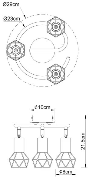 Spot XARA 3xE14/40W/230V Globo 54802S-3H