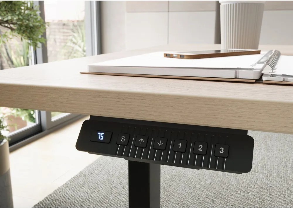 Birou cu aspect de lemn de stejar cu înălțime ajustabilă electric 80x160 cm – Germania