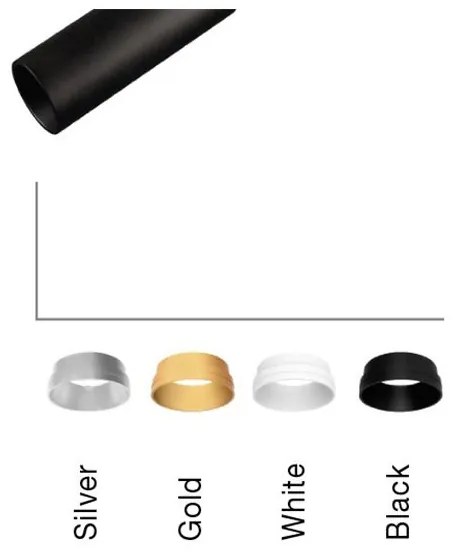 Spot directionabil, incastrabil tavan fals BRANDO negru, H-59cm