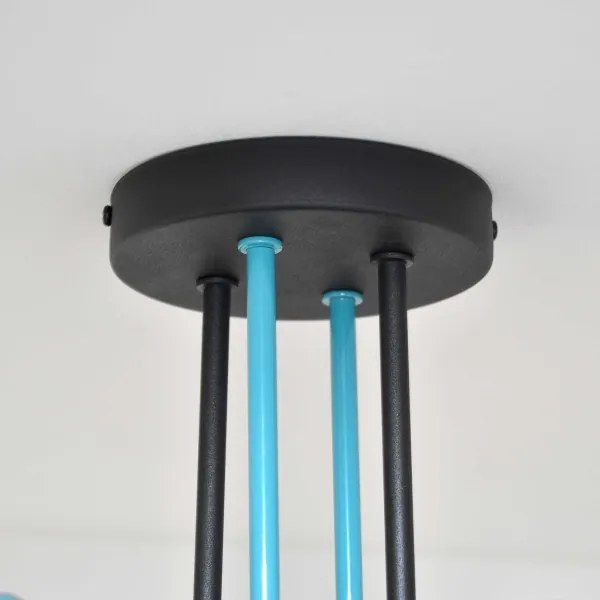 Lustră aplicată OXFORD 4xE27/15W/230V negru/turcoaz