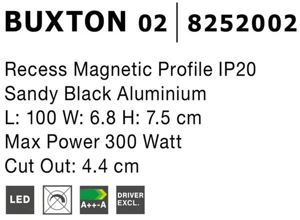 Sina magnetica incastrabila BUXTON 02, 100cm NVL-8252002