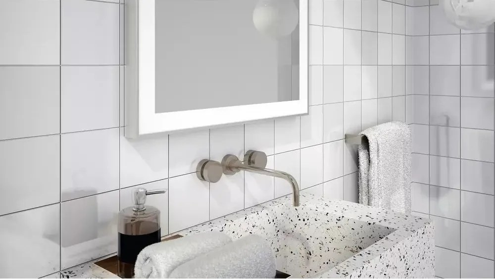 Oglinda reversibila dreptunghiulara LED Dubiel Vitrum Logan Black 60x80 cm