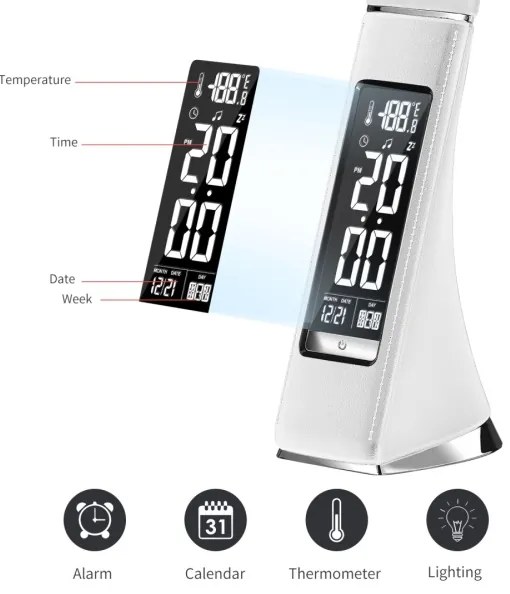 Lampă LED de masă dimabilă cu afișaj PELLE LED/7W/230V alb Brilagi