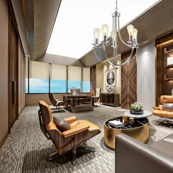 Lustră pe lanț GINA 5xE27/60W/230V crom