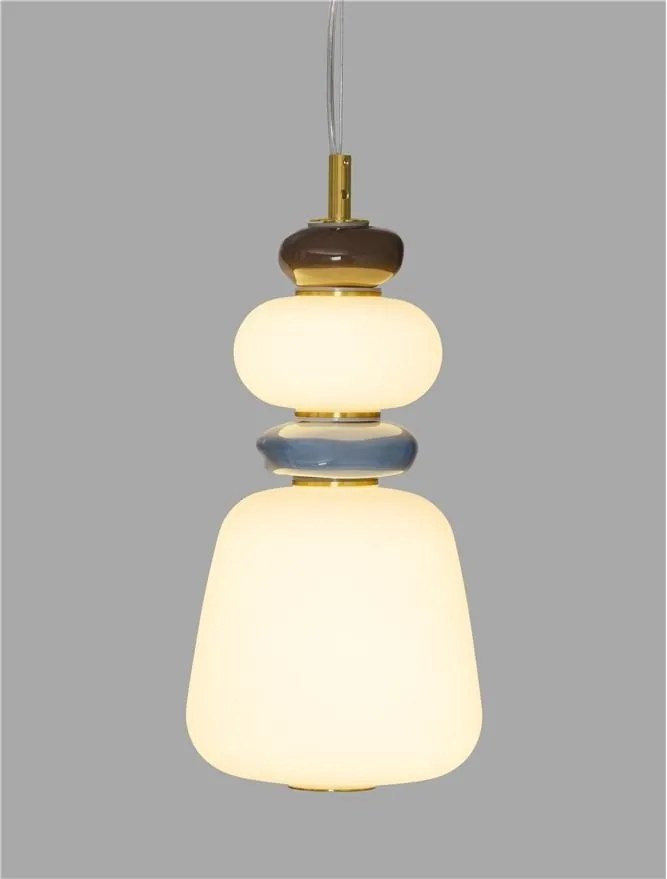 Pendul LED decorativ ceramic maro, albastru, alb, PALO