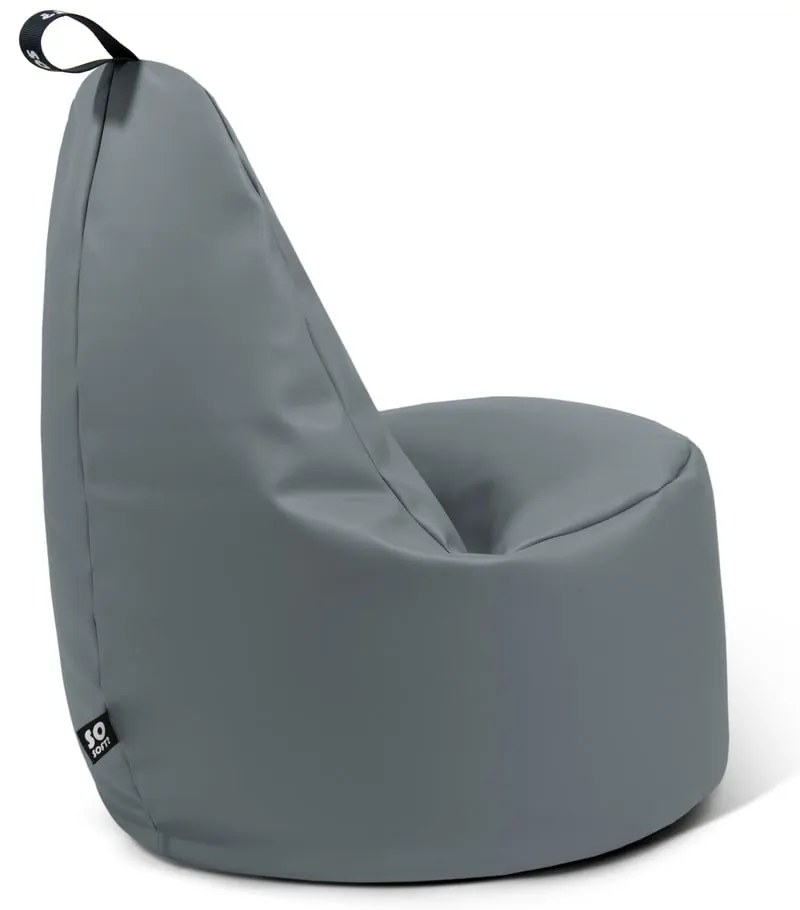 Fotoliu bean bag negru cu tapițerie din imitație de piele Lull L – So Soft?