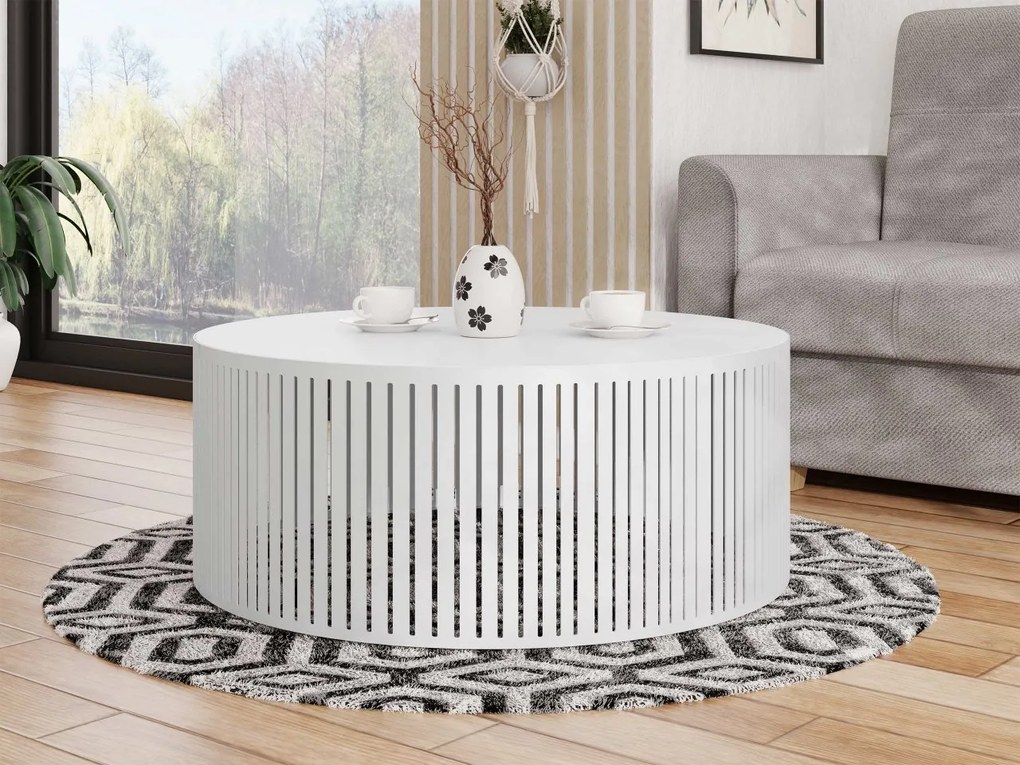 Măsuță de cafea Konezo (Alb + Alb arctic) . 1103726