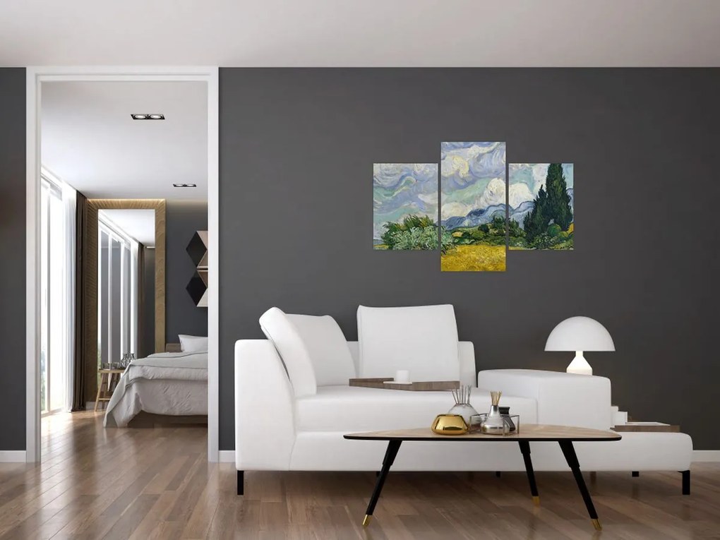 Tablou - Vincent van Gogh, Wheat Field with Cypresses, reproducere (90x60 cm)