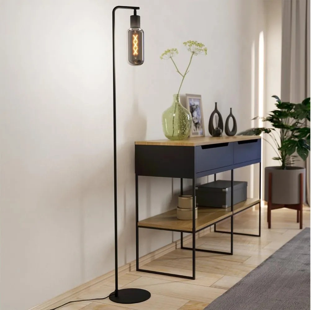 Eglo 901008 - Lampadar MAIONE 1xE27/4W/230V negru/fumuriu