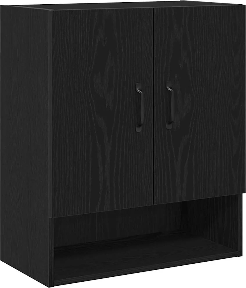 vidaXL Dulap de perete Stejar Negru 60 x 30 x 70 cm Lemn compozit