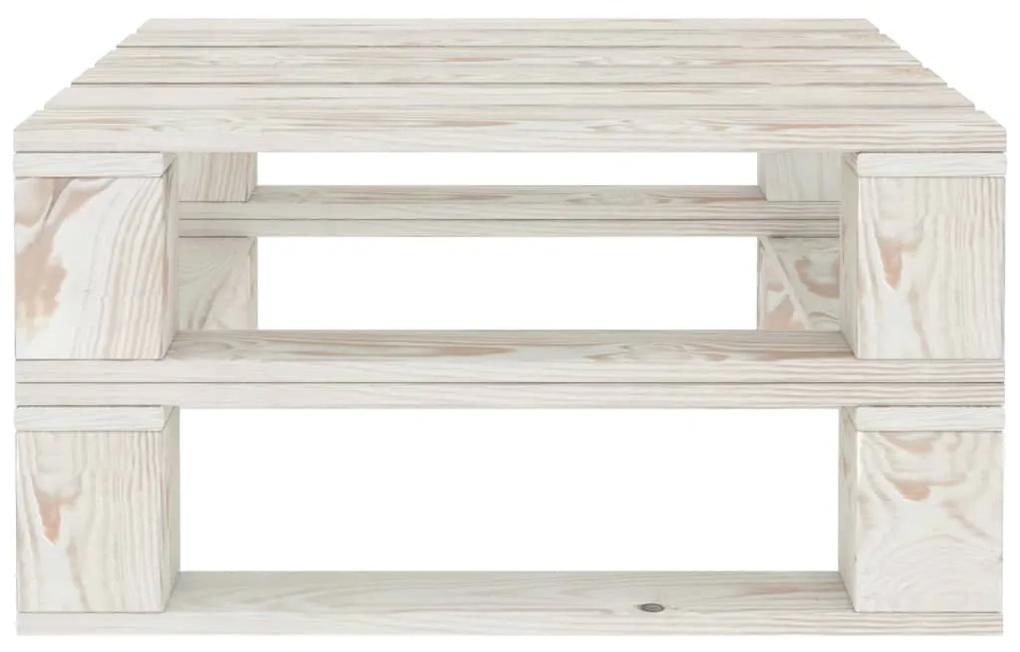 Set mobilier de gradina din paleti, 4 piese, alb, lemn Alb, 1