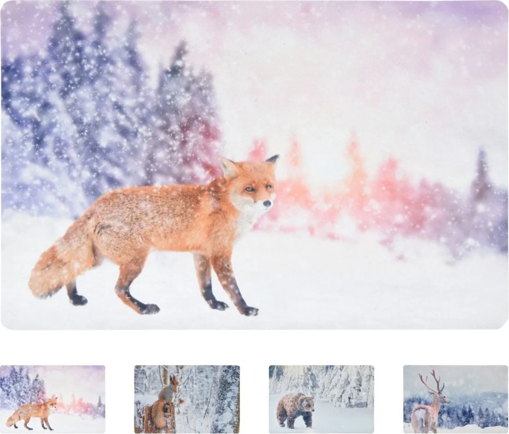 Covoras de Craciun WILD IN WHITE 38x58 cm - mai multe variante Varianta: Veverita