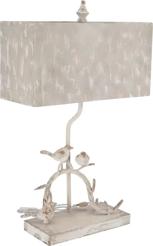 Lampa Shabby Chic Birds metal si rasina h 63 cm