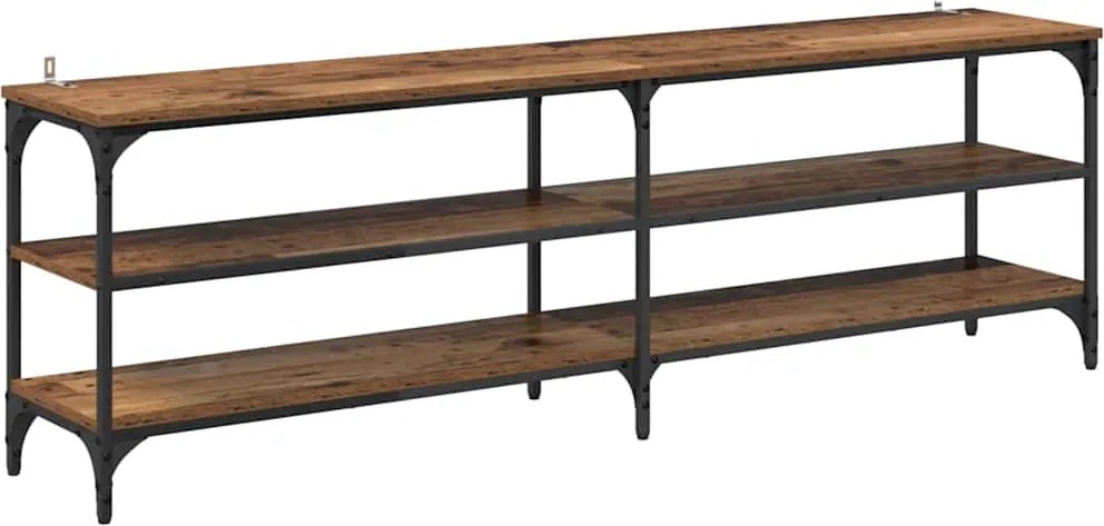 vidaXL Cabinet TV Lemn Vechi 160 x 30 x 50 cm Lemn Ingineresc și Fier