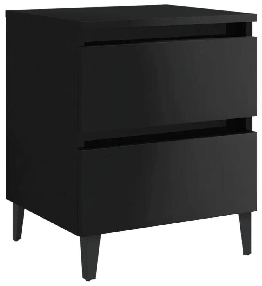 805883 vidaXL Noptieră, negru extralucios, 40x35x50 cm, lemn compozit